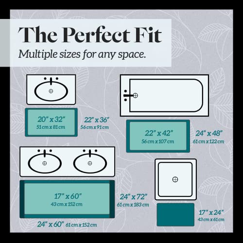 Genteele Bath Mats for Bathroom Non Slip Grey 17" x 24" Memory Foam