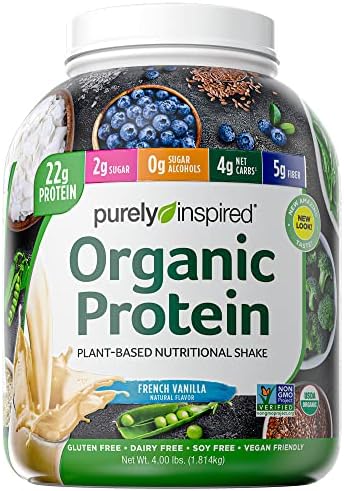 Plant Based Protein Powder | Purely Inspired Organic Protein Powder | Vegan  Protein Powder for Women & Men | 22g of Plant Protein | Pea Protein Powder  | Vanilla Protein Powder, 4