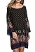 HOTOUCH Women Bohemian Ethnic Style Vintage Printed Loose Tunic Dress Black,XL