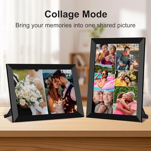 AKImart Marco Digital FRAMEO WiFi de 10.1" con Pantalla IPS táctil (1280x800). Rotación automática, Memoria Interna de 32 GB. Envía Fotos al Instante Desde Cualquier Lugar con la App Frameo