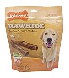 Nylabone Rawhide Chicken Flavored Tender Middle Roll Dog Treat Bone