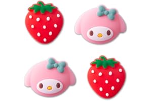 PERFECTSIGHT Cute Thumb Grip Caps for Switch 2 2025, PlayStation 4/5, PS5, PS4, Xbox Series X/S, Xbox One, Switch Pro Controller, 4PCS Kawaii Soft Rubber Analog Thumbsticks Joystick Cover, Strawberry