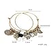 HONGYE 1 Set 2 Pcs Tree of Life Leaves Feather Rhinestone Pendant Bangle Bracelet