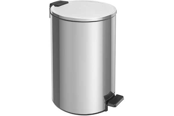 Lixeira com Pedal Tramontina Loop em Aço Inox com Acabamento Polido e Balde Interno 20 L