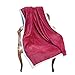 Tirrinia Super Soft Velvet Plush Throw Blanket 50”x 70”, Reversible Fuzzy Solid Blanket, All Season Bed Throw TV Blanket Wine