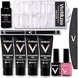 Viomuse Nail Extension Gel Kit Enhancement System 30ml4 Quick Build Gel, All in One Kit