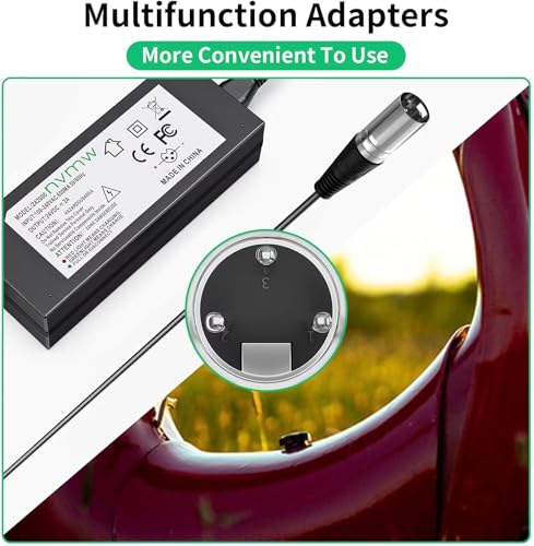24V 2A Electric Scooter Battery Charger, Suitable for Go Go Elite Traveler, Pride Mobility, Jazzy Electric Chair Battery, and Plus Ezip Mountain Trailz 3-pin XLP Scooter Charger