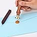 Hestya Bee Wax Seal Stamp Kit, Removable Wooden Handle Vintage Retro Brass Head Sealing Stamp and 2 Pieces Sealing Wax Sticks with Wick (Rosy Red and Gold) Gift Box Set