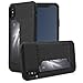 Luvvitt Gabbana Wallet Case with Fabric for iPhone XS / X - Black / Carbon Fiber