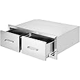 VEVOR Outdoor Kitchen Drawers 30" W x 10" H x 20" D, Horizontal Double BBQ Access Drawers Stainless Steel with Handle, BBQ Island Drawers for Outdoor Kitchens or Patio Grill Station