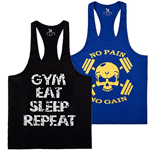 Pro men s gym workout bodybuilding stringer tank top sh…
