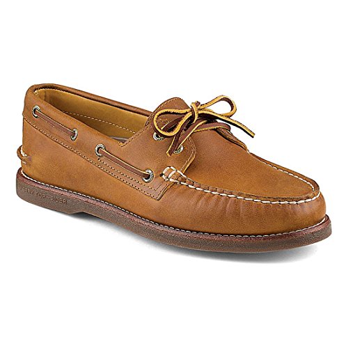 Sperry Top-Sider Men's Gold A/O 2-Eye Moc Toe Boat Shoe,Tan/Gum Full Grain Leath