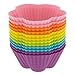 Freshware CB-309SC 12-Pack Silicone Mini Cherry Flower Reusable Cupcake and Muffin Baking Cup, Six Vibrant Colors