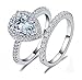 Top Grade NSCD Simulated Diamond Pear Shape Ring Band Set Solid 925 Silver
