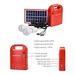 GutReise Portable Home Outdoor Small DC Solar Panels Charging Generator Power Generation System 4.5Ah / 6V Lead-acid Batteries with 6000K-6500K White LED Bulb and Mobile Phone Charging Function
