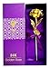 TENEW Golden Color Plastic Foil Rose with Acrylic Base Vase & Giftbox (Purple)