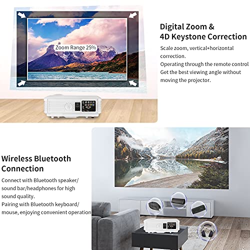 6000Lumen Full HD Wireless Android Video Projectors Home Theater 1080P