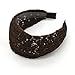 Lace Flower Headband - Lace Hairband Black Flowers Head Wrap Women's Classic Hairband Hair Accessory (Coffee Strip)