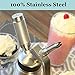 Professional Grade 1 Pint Whipped Cream Dispenser - 100% Stainless Steel Whipped Cream Maker Includes 3 Decorating Tips & Cleaning Brush