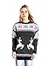 V28 Women's Christmas Reindeer Snowflakes Sweater Pullover (Tag S (US size 6), Black-PairedRD)