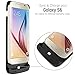 Stalion Galaxy S6 Battery Case Stamina Rechargeable Extended Charging Case (Jet Black) 3500mAh Protective Charger Cover with LED Charge Indicator Light