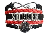 Soccer Charm Bracelet - Infinity Love Adjustable Charm Bracelet with Soccer Charm for Soccer Players