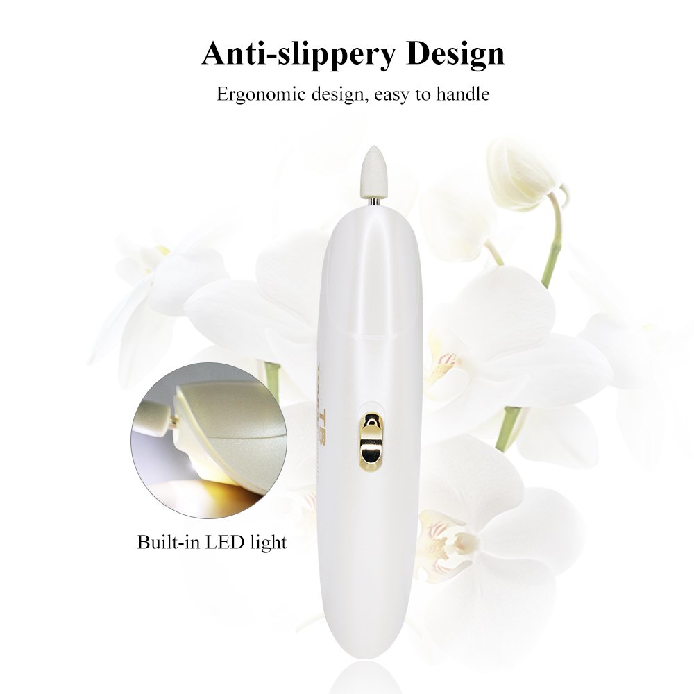 TOUCHBeauty Professional Manicure Pedicure System Nail File Drill Buffer Set Acrylic Nail Tools with LED Light (Delicate Gift Package Version) Golden TB-1333