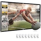 Projector Screen, Bomaker 100 inch Projection Screen 16:9 HD Foldable Anti-Crease Portable Washable Projector Screen, Ideal for Home Theater Outdoor Indoor Support Double Sided Projection