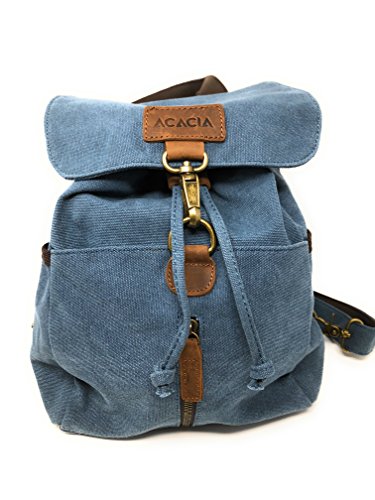 Nickanny's Conceal Carry Purse Multi Pocket Backpack Sling -Water Repellent Canvas for Women, Girls or Men-Unisex-Crossbody Convertible-Photography Rucksack Bag (Blue) - Thumbnail 2