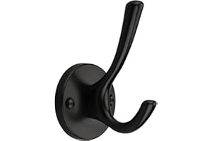 TUNNY 5 Pack Round Coat Towel Hooks - Matte Black Coat Hooks for Hanging Coats Towel Hooks for Bathroom Wall Mounted Zinc Alloy Bath Towel Hooks Robe Clothes Hook Holder Heavy Duty Wall Hooks