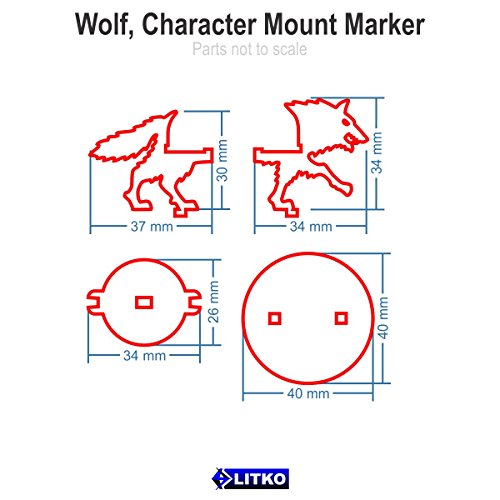 Wolf, Character Mount Marker, White , 40mm Base (1)