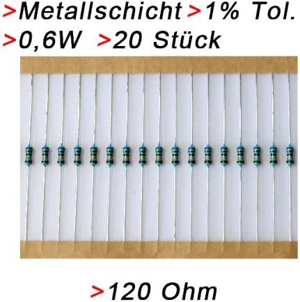 Metallfilmwiderstand 120 Ohm – 50 Stück – 1/2 Watt – Toleranz ±1% – Für Elektronikprojekte