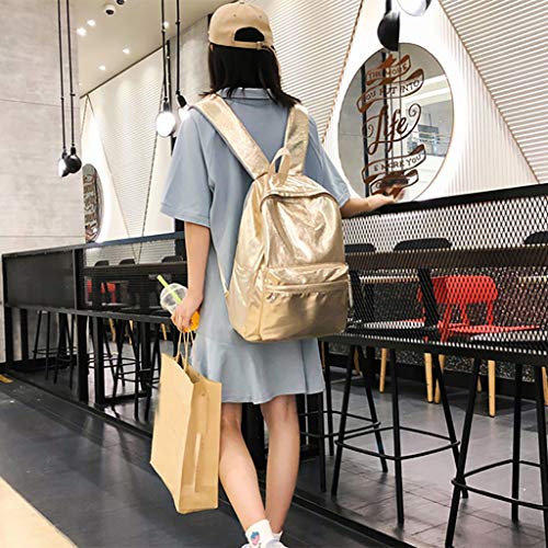 Excursion Sports PU Leather Zipper Backpack for Women, Girls Student Large Capacity Schoolbag Shoulder Bag, Lightweight Water Resistant Street Travel Camping Rucksack Satchel Daypacks - Thumbnail 4