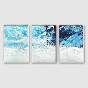 Framed Canvas Wall Art for Living Room, Bedroom Abstract Color Collage Pattern Canvas Prints for Home Decoration Ready to Hanging - 16"x24"x3 Panels