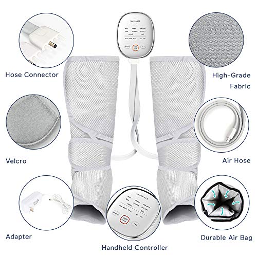 Leg Massager for Circulation, Air Compression with Heating Function Wraps Massages Foot and Calf Massager for Relaxation, Handheld Controller 6 Modes 3 Intensities and 2 Temperatures - Thumbnail 5