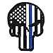 LIVABIT PVC Rubber 3D Morale Patch MP-30 Tactical Airsoft Paintball Punisher Skull USA Flag Blue Thin Line Police