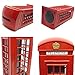 D-Foxes Delicate Britain Metal Alloy Money Coin Spare Change Piggy London Street Red Telephone Booth Bank Souvenir Gift Model Box Jar (Large)
