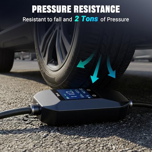 Tera Mobile Wallbox EV Charger Type 2: 11kW 400V 7.5m 6-16A Display 2.8" Three Phase CE & IP66 Charging Cable with Bag Electric Car Accessories EV Adapter P06