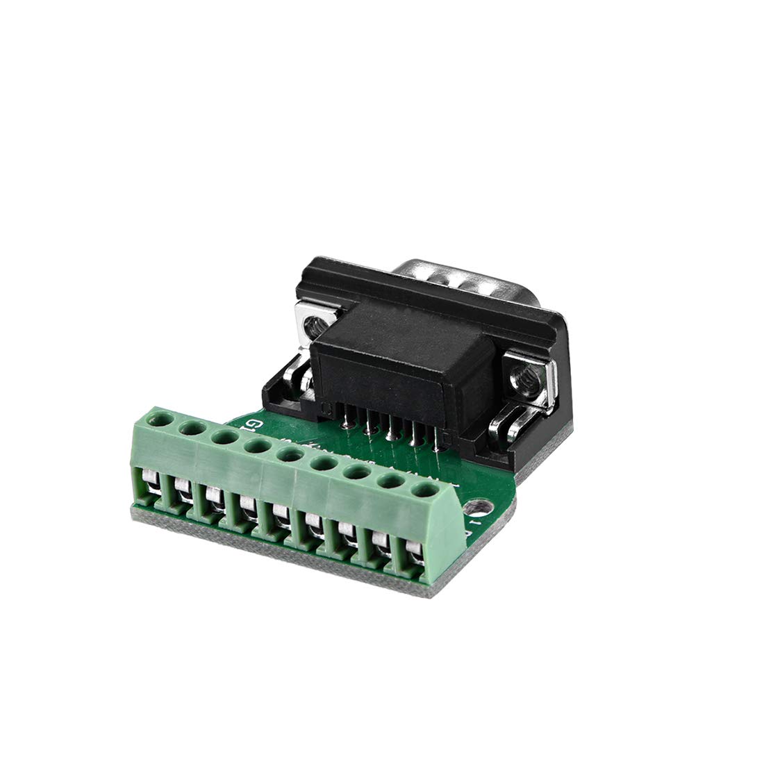 sourcing map D-sub DB9 Breakout Board Connector 9 Pin 2 Row Male RS232 Serial Port Solderless Terminal Block Adapter - Image 3