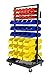 Erie Tools TLPB05 90 Parts Bin Shelving Storage Organizer with Locking Wheels for Shop Garage and Home