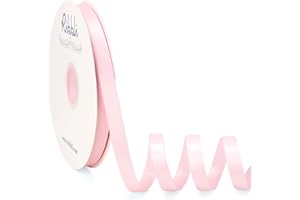Ribbli Light Pink Satin Ribbon Double Faced Satin 1/2 Inch x Continuous 100 Yards-Baby Pink Ribbon for Gift Wrapping Crafts Wedding Decoration Bows Bouquet Floral Arrangement