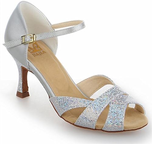 Y2054 Women's Satin Sandals Flared Heel Latin Salsa Performance Dance Shoes