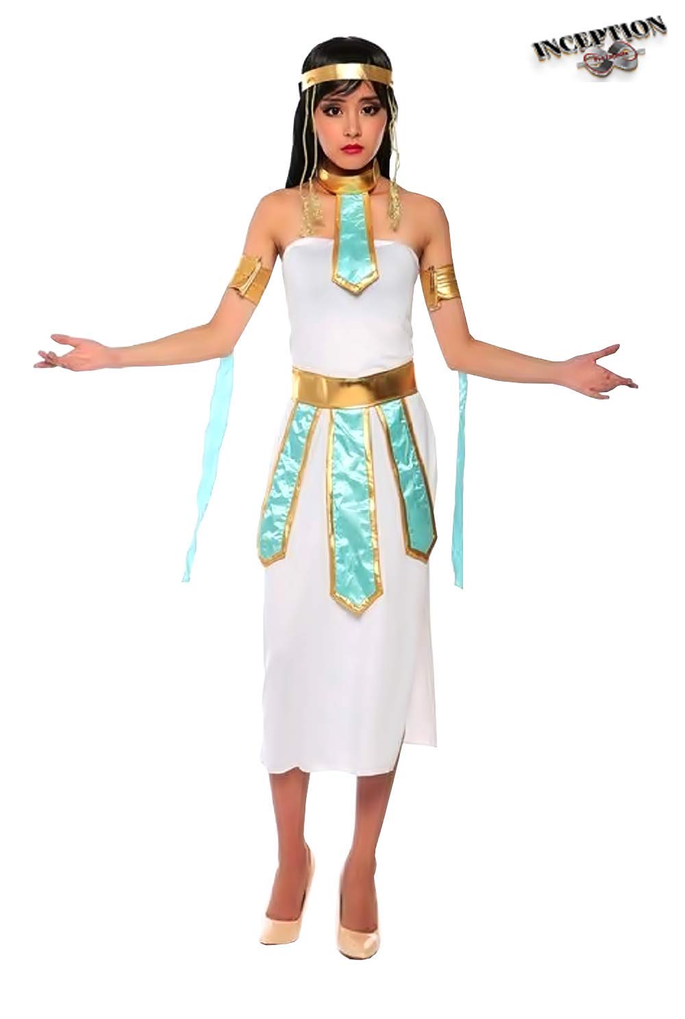Carnevale Feste Bianco Travestimento Halloween Taglia M Adulti Costume Cleopatra Donna Inception Pro Infinite Egiziana Ncig Com