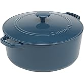 Cuisinart Chef's Classic Enameled Cast Iron Round Covered Casserole (Provencial Blue, 7- Quart)