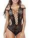 Svuencio Womens Sexy One Piece Teddy Lingerie Beauty Mesh Cutout Bodysuit