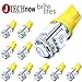 Jtech 10x 194 168 2825 T10 5-SMD Yellow LED Car Lights Bulb