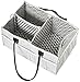 HOMEVAGE Diaper Caddy Caddies Organizer, Baby Cloth Diapering, Tote Bag, Nursery Storage Bin for Changing Table, Portable Car Travel Organizer (Light Grey)