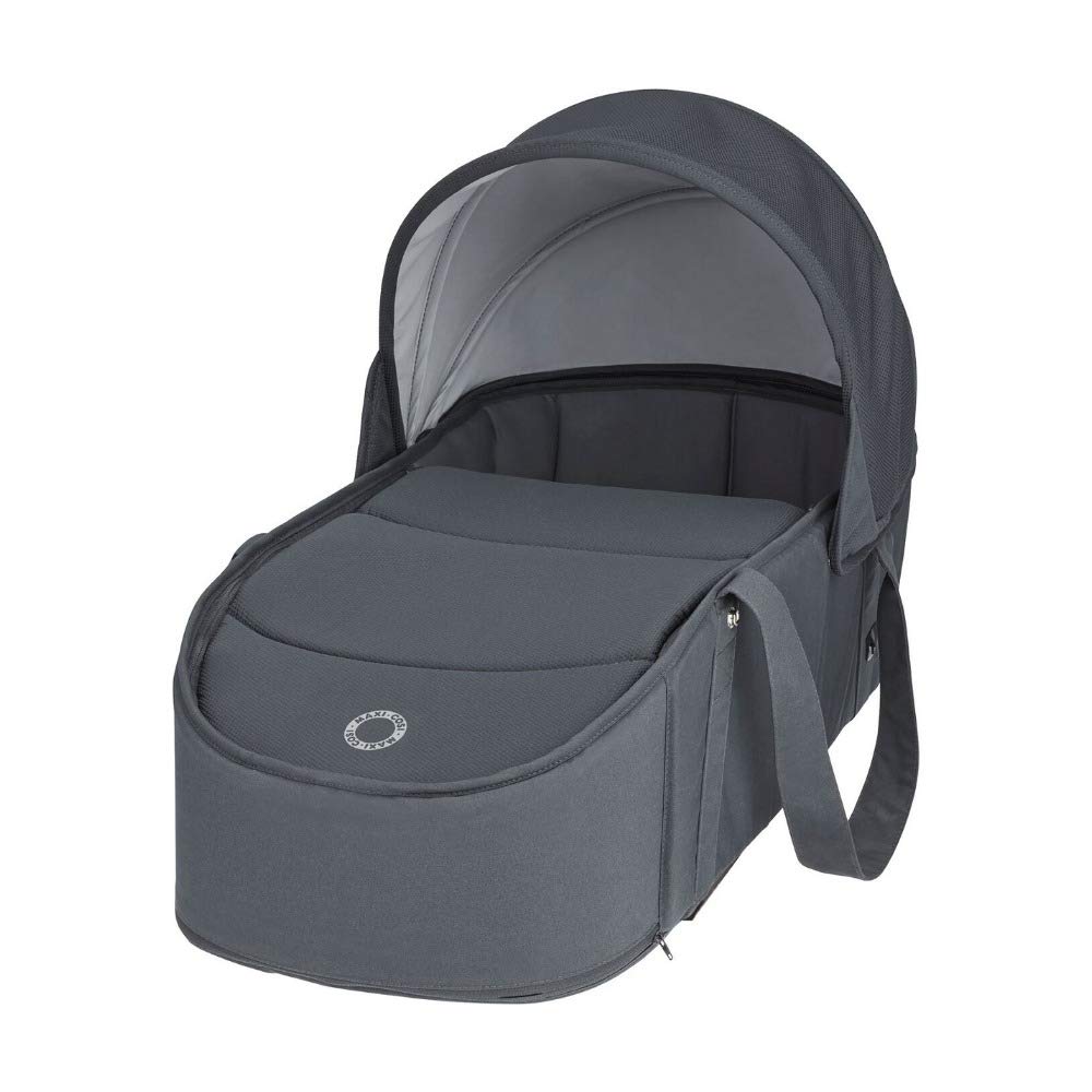 Maxi-Cosi Laika Babywanne, bequem gepolsterte und geräumige Softtragetasche, Kinderwagenaufsatz ab Geburt verwendbar, essential graphite