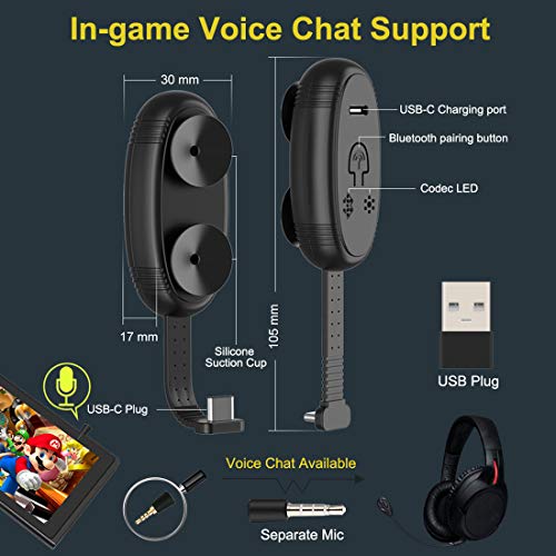 Bluetooth 5.0 Audio Transmitter Adapter with USB C Connector Built-in Digital Mic APTX Low Latency for Nintendo Switch Compatible with AirPods PS4 Bose Sony [Enhanced Version] - Thumbnail 5