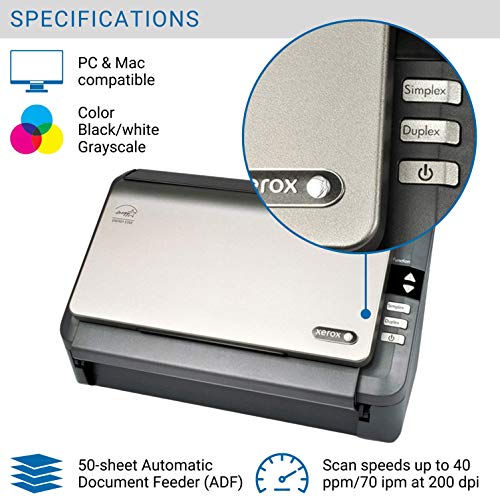 Xerox DocuMate 3125 Duplex Document Scanner for PC and Mac, Automatic